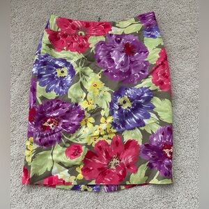 Banana Republic Multicolor Floral Pencil Skirt